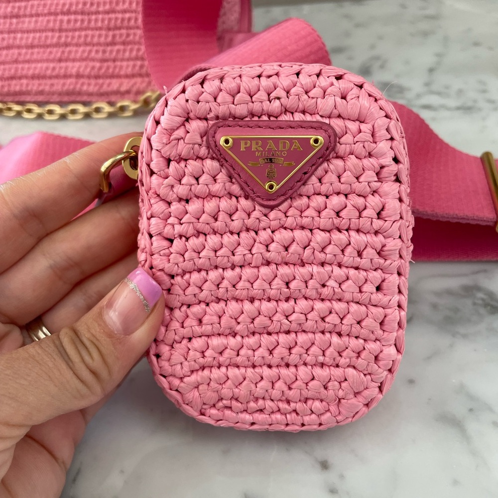 Pink Prada Raffia Re-Edition - Picture 7 of 8